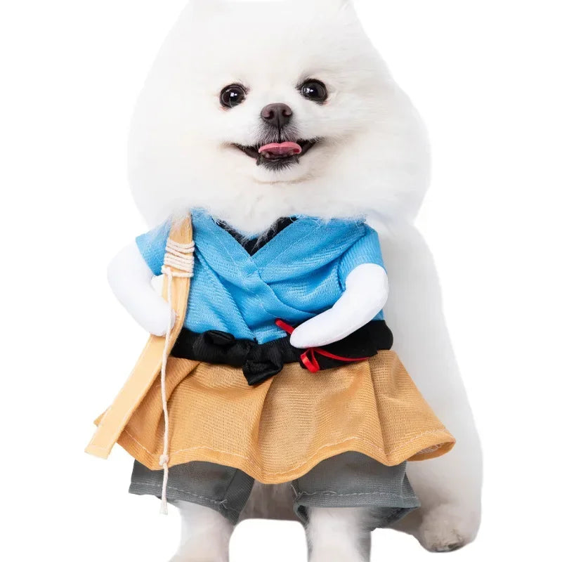 Funny Halloween Dog Costume For Small Medium Dogs Cats Adjustable Puppy Cosplay Party French Bulldog Chihuahua Pet Clothing