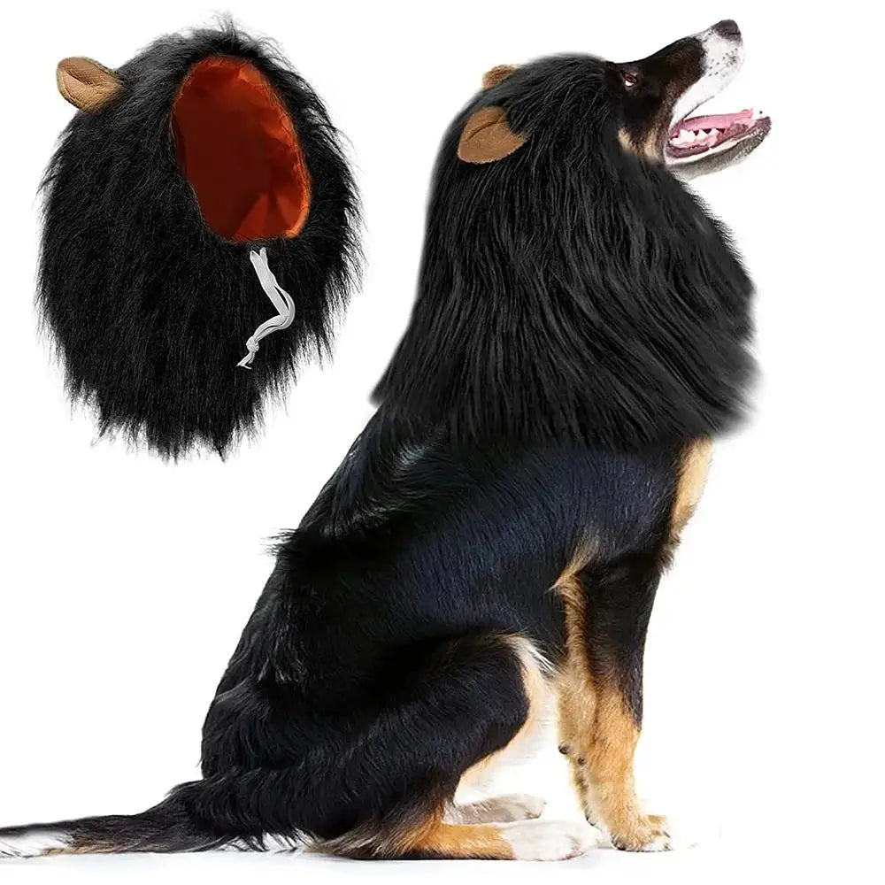 Halloween Accessories Pet Lion Head Wig Cosplay Dog Head Set Everyday Party Pet Supplies Creative Funny Dog Hair