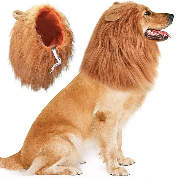 Halloween Accessories Pet Lion Head Wig Cosplay Dog Head Set Everyday Party Pet Supplies Creative Funny Dog Hair